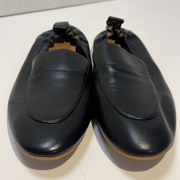 Everlane Black Day Loafer Leather Elastic Back Flats 9 - Picture 11 of 11